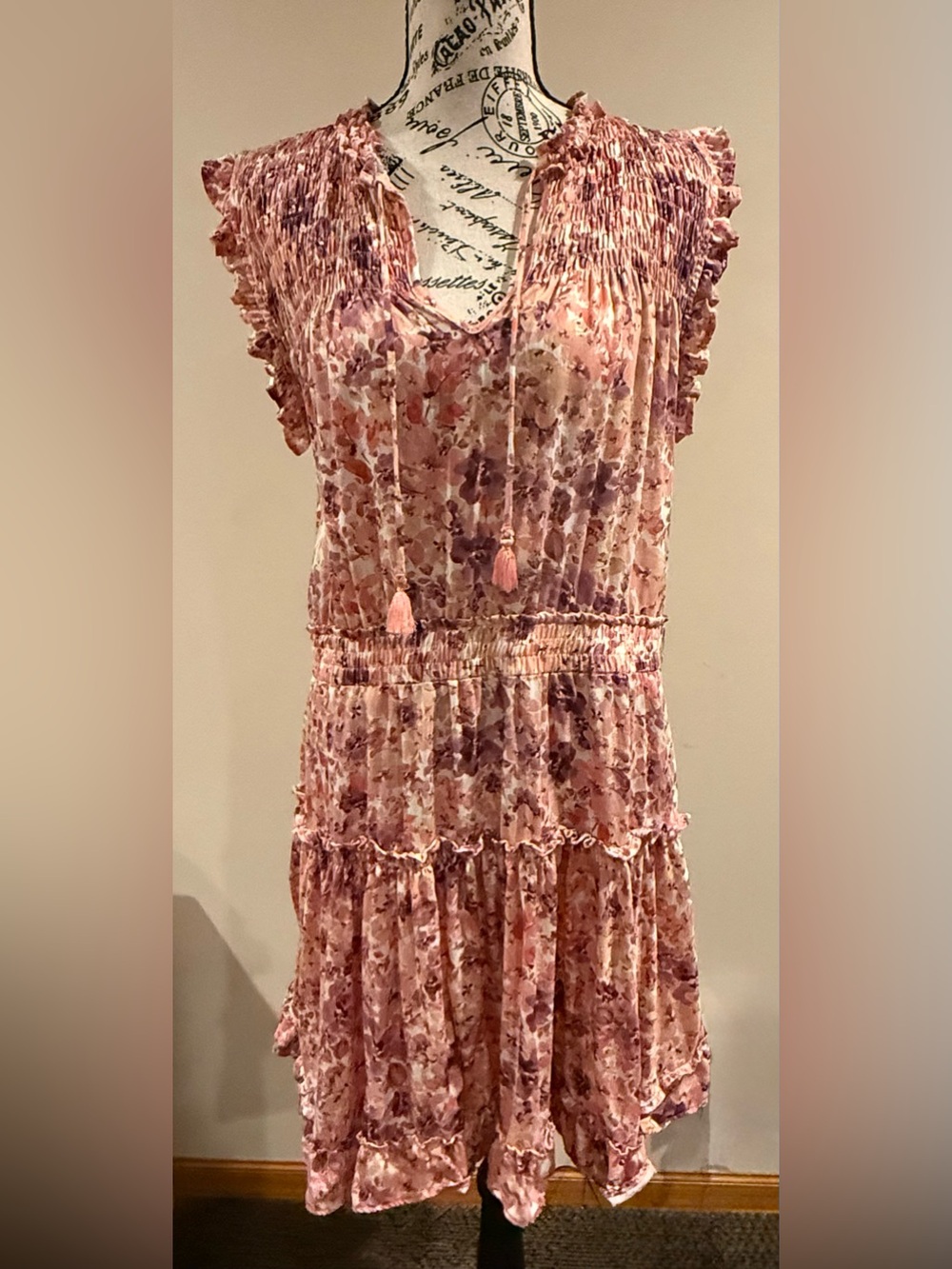 Dear John Multicolor Pink Floral Smocked Dress